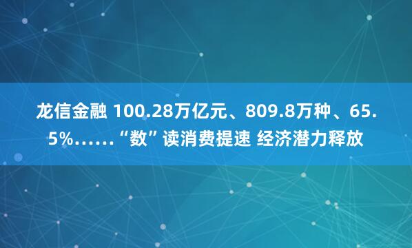 龙信金融 100.28万亿元、809.8万种、65.5%……“数”读消费提速 经济潜力释放